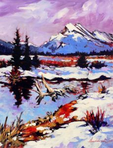 Perry Haddock: MT. RUNDLE FROM VERMILION FLATS