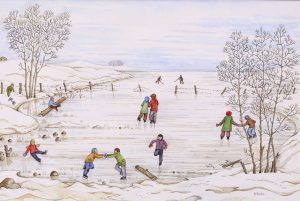 Hazel Litzgus: SKATERS ON A FROZEN POND