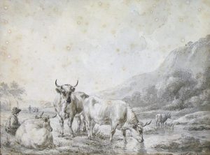 Hendrik van de Sande Bakhuyzen: CATTLE AT THE STREAM