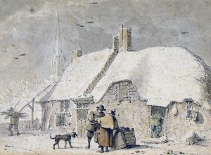 Jacob Cats: PEASANTS BY A COTTAGE