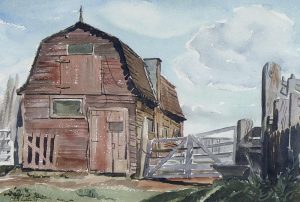 Margaret Dorothy Shelton: BARN AND OLD FENCE