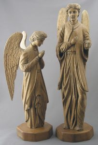 French Canadian Wood Carvings: TWO ANGELS PRAYING