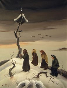 Joze Peternelj-Mausar: PEASANTS ON A SNOWY HILL