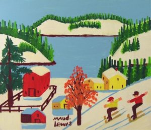 Maud Lewis: SKIERS, SANDY COVE
