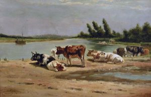 G. P. van der Mark: CATTLE BY THE RIVER