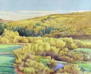 Walter Joseph Phillips: AUTUMN GOLD ON PINE CREEK NEAR MIDNAPORE