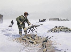 Michael Lonechild: SAWING WOOD