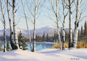 Duncan Mackinnon Crockford: SILVER BIRCHES IN THE SNOW