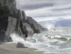 Barbara Roe Hicklin: CRASHING WAVES AND ROCK FACE