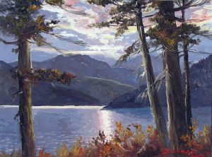 Duncan Mackinnon Crockford: SUNLIGHT ON A MOUNTAIN LAKE