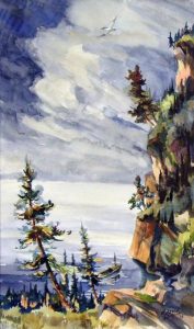 Gerald Schaap: BOAT IN A ROCKY COASTLINE