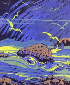Annora Brown: GULLS OVER CRASHING SURF