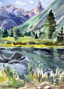 Janet Holly Middleton: WATERFALL  |  MOUNT EDITH  |  WATERFALL AND FALLEN LOG