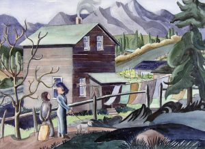 Helen Stadelbauer: MOUNTAIN TOWN, WALKING THE DOG