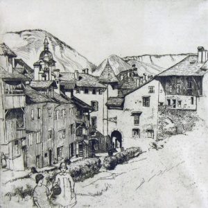 Dorothy Austen Stevens: GIRLS IN THE HILLS BY A MOUNTAIN TOWN