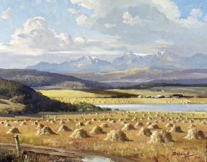 Duncan Mackinnon Crockford: THE ROCKIES AND RED DEER LAKE (ON HIGHWAY 22, SOUTH OF CALGARY, AB)