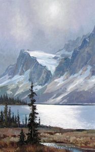 Duncan Mackinnon Crockford: RAINSTORM ON BOW LAKE, ALBERTA
