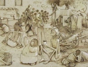 William Kurelek: DEFORMED DESTITUTES OF INDIA (FROM PACEM IN TERRIS)