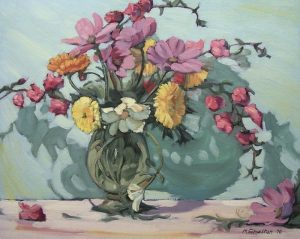 Margaret Dorothy Shelton: STILL LIFE WITH GREEN VASE