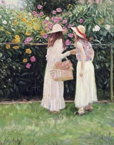 Ron Hedrick: 2 GIRLS WITH FLOWERS