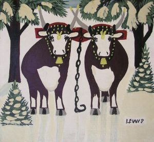 Maud Lewis: OXEN TEAM, WINTER