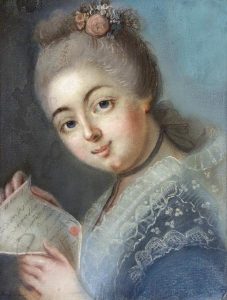 French School: PORTRAIT, WOMAN READING A LETTER