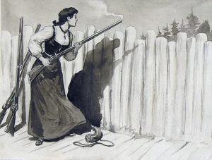 Octave-Henri Julien: WOMAN DEFENDING THE FORT