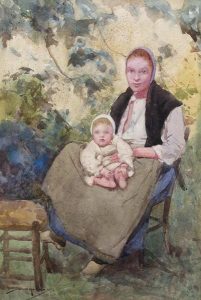William Lee Hankey: BRITTANY PEASANT WOMAN AND CHILD