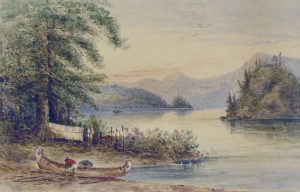 Canadian School: UNLOADING THE CANOE