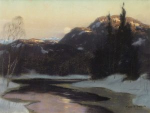 John Eric Benson Riordon: WINTER CREEK AT SUNSET