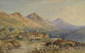 H. I. Darley: HIGHLAND CROFT WITH CATTLE