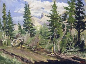 Orestes (Rick) Nicholas Grandmaison: MOUNT RUNDLE THROUGH THE TREES