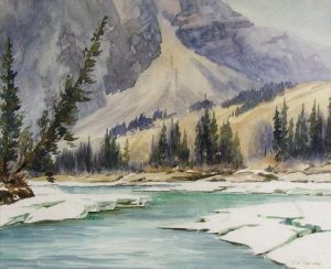Reginald Llewellyn Harvey: MOUNTAIN SCENE AT SPRING THAW