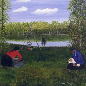 Allen Sapp: WASHING CLOTHES OUTSIDE