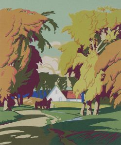 Alfred Joseph Casson: FALL, COUNTRY ROAD WITH DRIVER AND HORSE