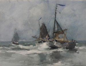 William St. Thomas Smith: SAILBOATS ON ROUGH SEAS