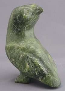 Seepee Ipellie: GREEN OWL LOOKING BACK
