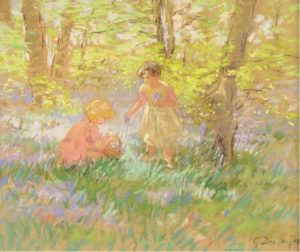 Gertrude Des Clayes: CHILDREN GATHERING BLUEBELLS