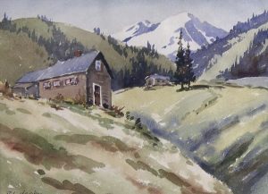 Reginald Llewellyn Harvey: OLD FARMHOUSE NEAR GOLDEN, B.C.