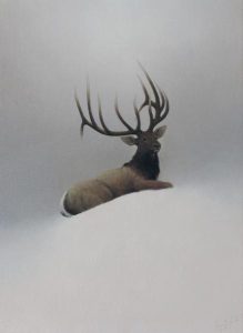 George D. Smith: BULL ELK IN THE MOUNTAINS, YELLOWSTONE NATIONAL PARK