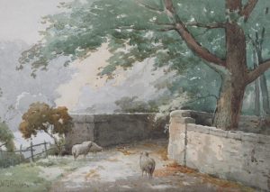 James William Stamper: SHEEP ON A COUNTRY LANE