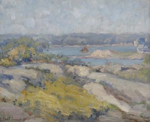 Berthe Des Clayes: SUMMER LANDSCAPE WITH SAILBOAT
