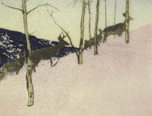 Walter Joseph Phillips: DEER ON HILLSIDE
