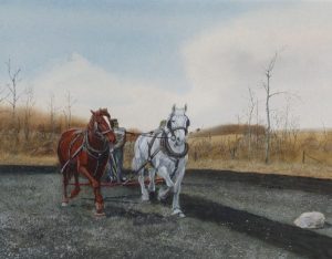 Armand J. Paquette: PLOUGHING WITH A TWO HORSE TEAM
