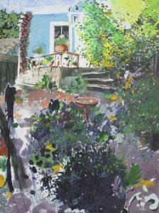 Dirk van Wyk: GARDEN PATIO WITH BIRDBATH