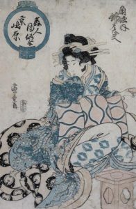 Ando Utagawa Hiroshige: COURTESAN IN WISTERIA ROBE (from MANNERS OF WOMEN)