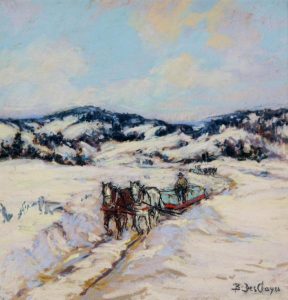 Berthe Des Clayes: HAULING ICE, ARUNDEL (QUEBEC)