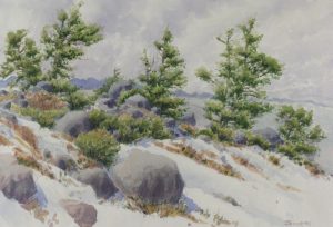 James Stanford Perrott: LANDSCAPE WITH TREES AND ROCKS