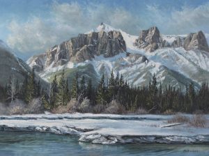 Marion E. Barker: WINTER’S LIGHT, RUNDLE RANGE BY CANMORE