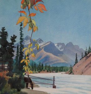 Walter Joseph Phillips: MOUNTAINS AND BOW RIVER